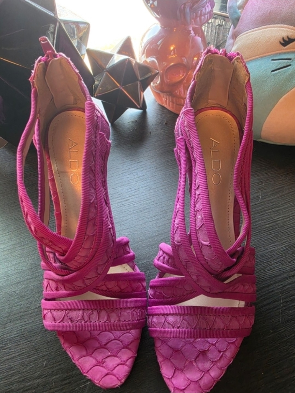 ALDO Fuchsia Strappy High Heel Sandals - Picture 2 of 5